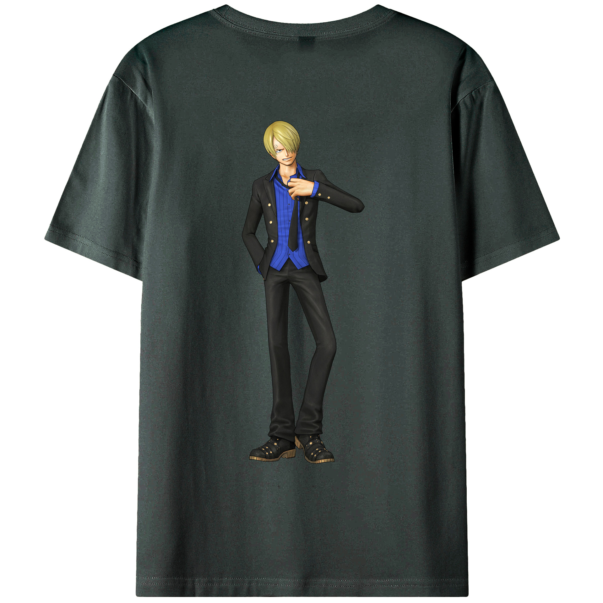 （画像用） ワンピース サンジ ONE PIECE Sanji 綿100％ メンズ半袖Tシャツ（バックプリント） 通気性